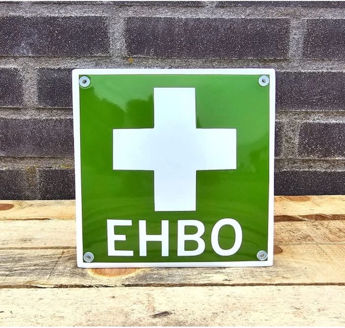 EHBO - Eerste Hulp Bij Ongevallen emaille veiligheidsbord emaille bord