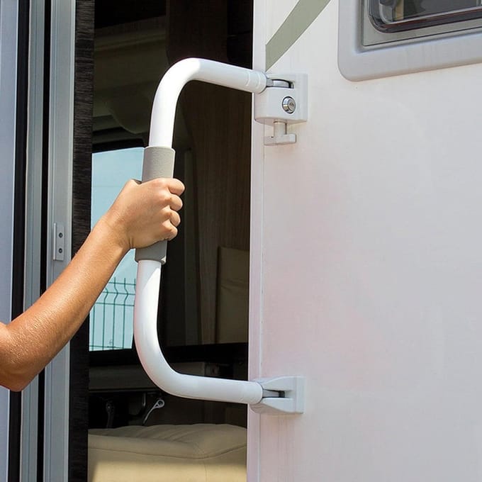 Instaphulp - Instapgreep Beugel - Caravan Deur Vastzetten - Geïntegreerd Slot - 31 cm Hoogte - Aluminium