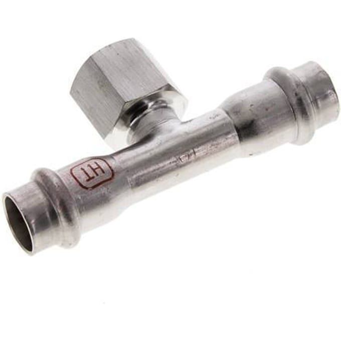 Tee Press Fitting - 15mm & Rp 1/2'' Persmof - RVS