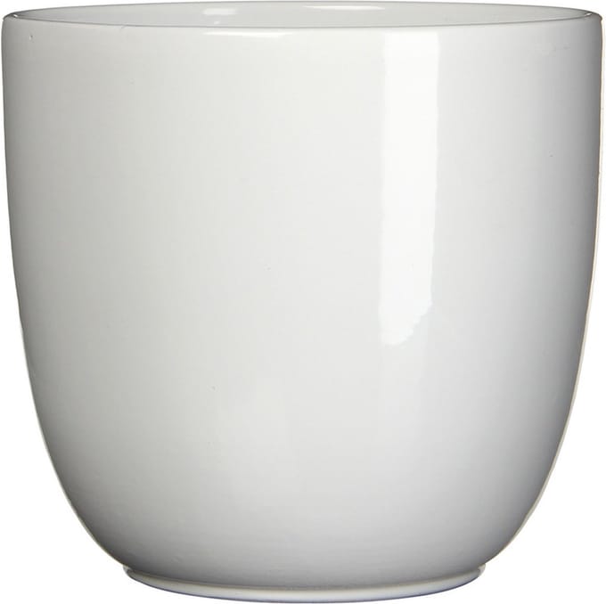 Mica Decorations Bloempot/plantenpot - wit - keramiek - D19 cm x H18