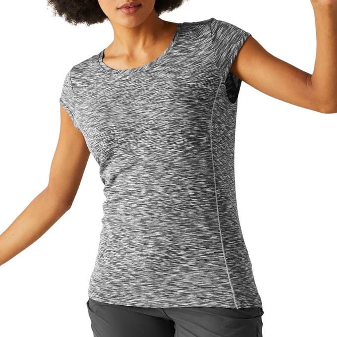 T-shirt Korte Mouwen Hiking Dames Textuurpatroon
