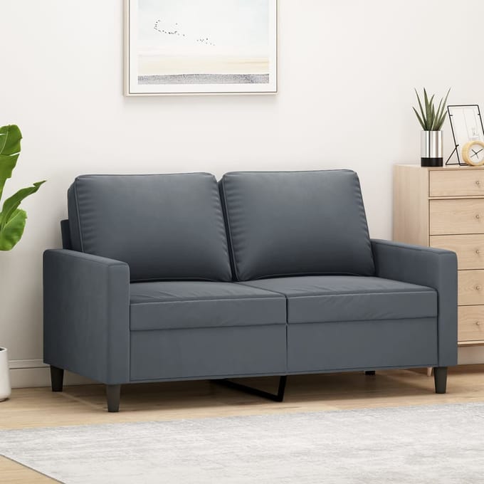 vidaXL - Tweezitsbank - 120 - cm - fluweel - donkergrijs