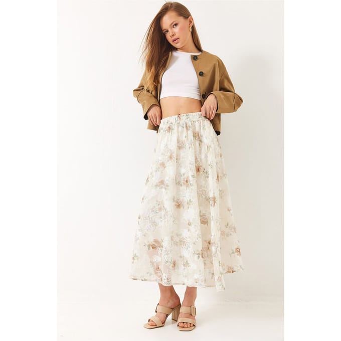 Bloemen Maxi Rok met Voering