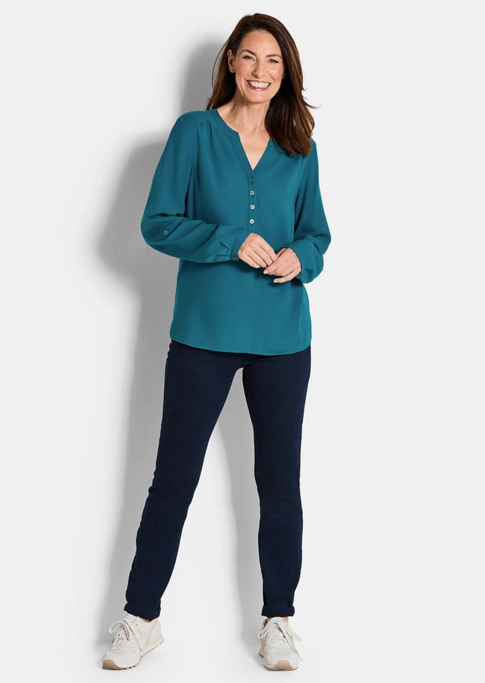 Goldner Tuniek Elegante viscose blouse met V-hals