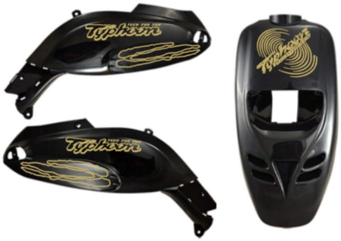 Piaggio Typhoon Stickerset - Cyclone - Goud