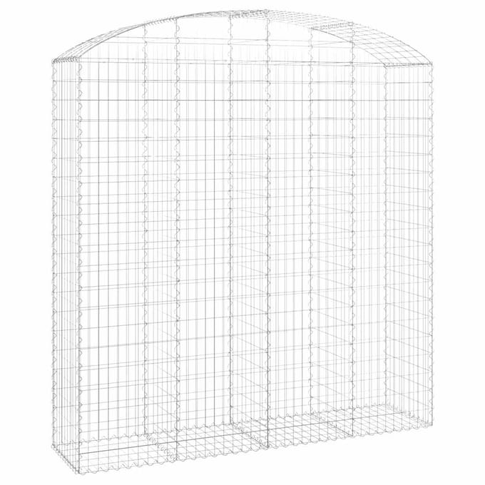 vidaXL - Schanskorf - gewelfd - 200x50x200/220 - cm - gegalvaniseerd - ijzer