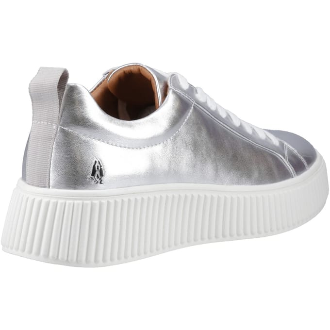 Hush Puppies Harlow Leren Dames Zilveren Sneakers