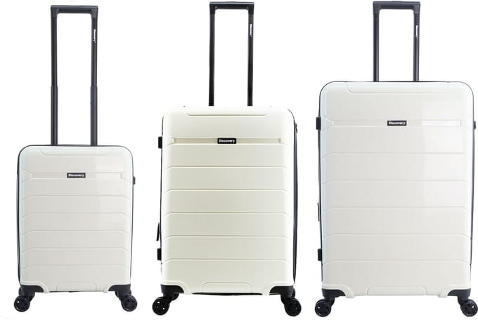 Discovery Skyward Harde Kofferset 3-Delig / Trolleyset / Reiskofferset - Wit - Wit / Set