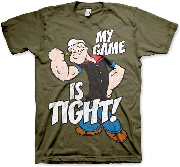 Popeye Game Is Tight T-shirt olijfgroen