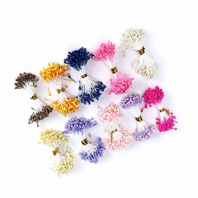 900 Stuks Kunstbloem Meeldraden Gedroogde Bloem Handgemaakte Meeldraden Decoratief Accessoire 3mm white