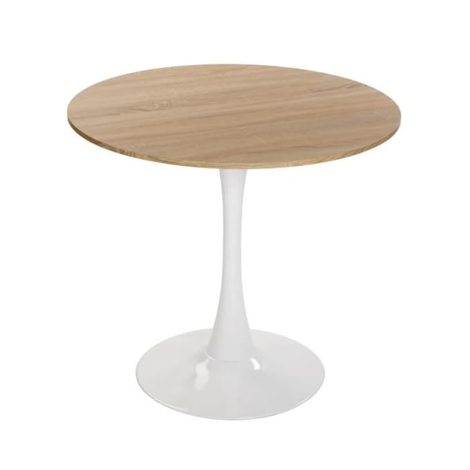 Eettafel - VERSA - Lia - Hout, PVC en metaal - Rechthoekig - Scandinavische stijl - Bruin en wit wit