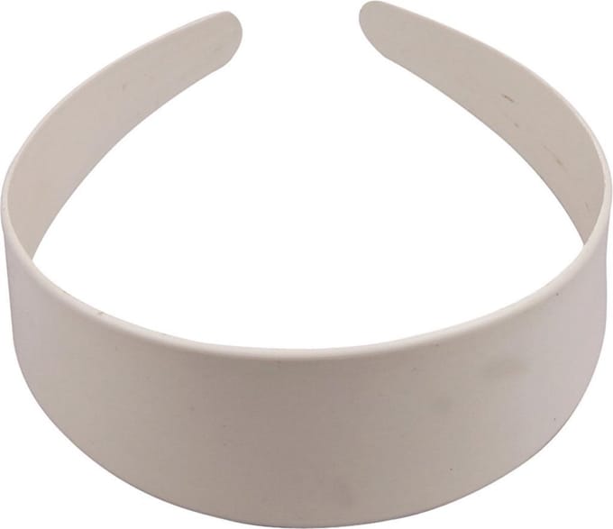 Plastic haarband, B: 40 mm, wit, 1 stuk