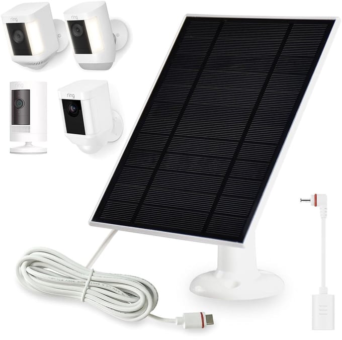 Dailygoods - 6W Zonnepaneel voor Ringcamera met 3m Kabel
