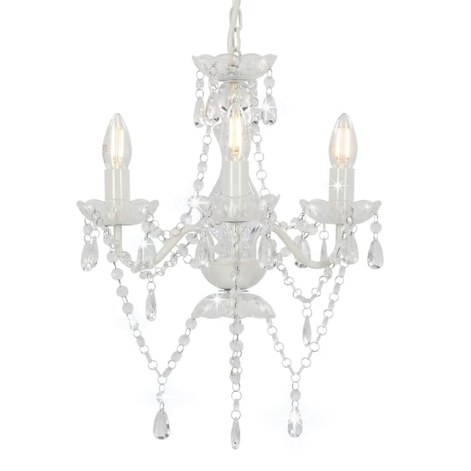 VIDAXL Vida Kroonluchter met Kralen - Rond, 36 cm, Wit