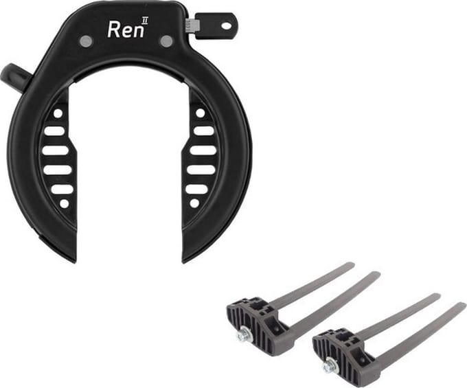 AXA Ren 2 Zwart + Flex Mount Bevestigingsset Zwart