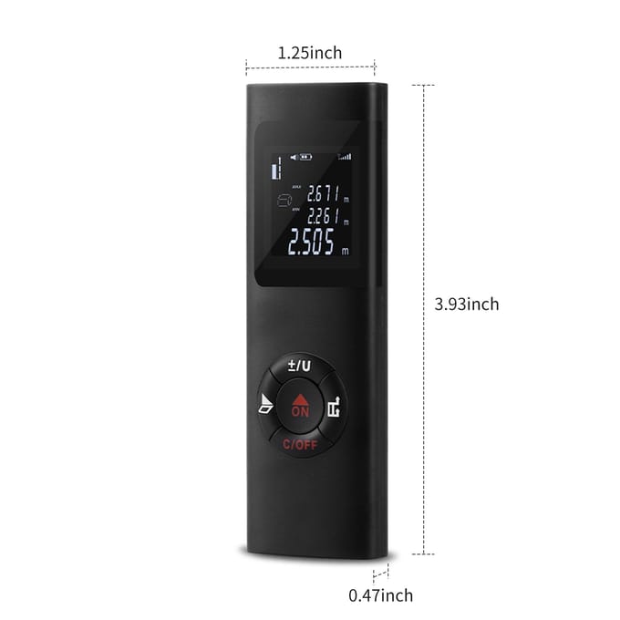 Handige 131Ft digitale meetlint L-aser afstandsmeter meetbereik zwart