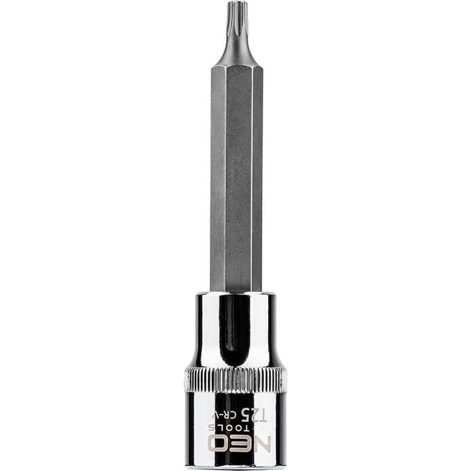 NEO - Torx Dop - T25 - 100mm - Chroom-Vanadium Staal