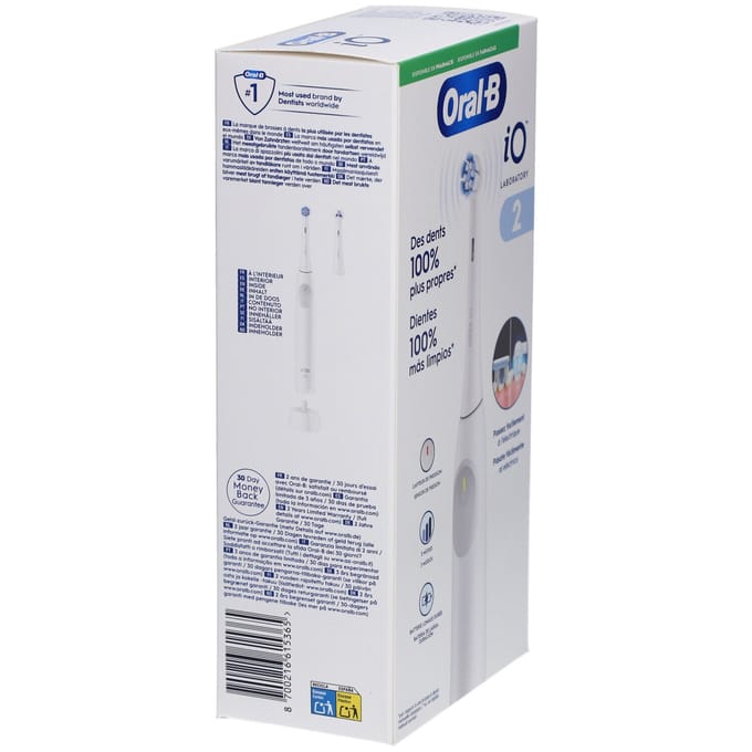 Brosses à dents électriques-Oral-B IO Laboratory 2 Brosse à Dents Rechargeable 3 Modes Intelligents + Accessoires (Couleur : Blanc)