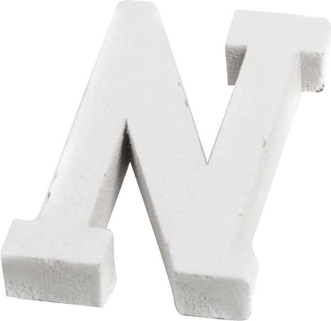 ARTYFETES - Kleine witte houten letter n van 5 cm voor bruiloft