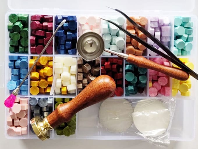 Luxe Lakstempel Set | Ø25mm | met verschillende kleuren wax