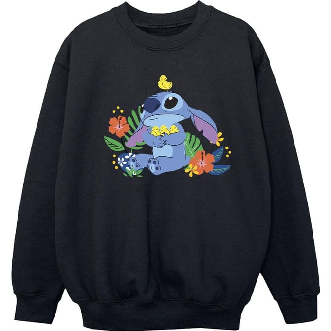 Disney Meisjes Lilo & Stitch Vogels Sweatshirt (Zwart)
