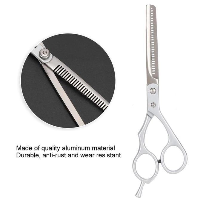 Ciseaux à Effiler Professionnels en Aluminium pour Coupe de Cheveux Coiffeur Ciseaux de Coiffure Argent white