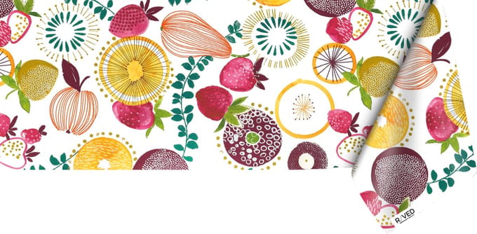 Raved Tafelzeil – 140 cm x 280 cm – Fris Fruit Rood – PVC – Afwasbaar