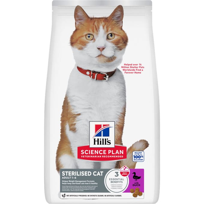 3kg Young Adult Sterilised met Eend Hill's Science Plan Kattenvoer