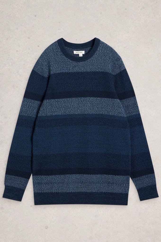 White Stuff Space Dye Crew Navy Multi Taglia: M | Maglioni a maglia Outlet | Uomo | Blu