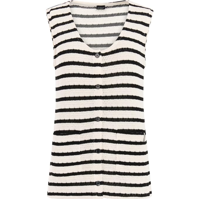 Protest PRTLilian - Singlet Dames - Normale pasvorm - V hals - Knoopsluiting - Crème