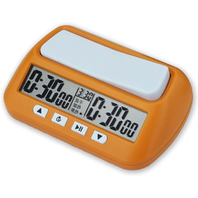 Professionele schaakklok Elektronisch bordspel Competitie-urenteller Compacte count-up-down timer geel