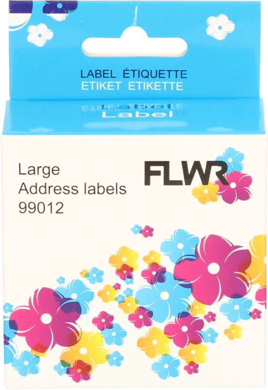 FLWR - Printetiket / 99012 breed / Wit - Geschikt voor Dymo