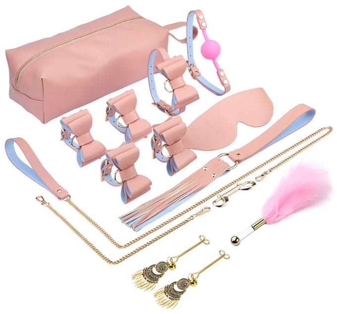 Kiotos - BDSM Bowties 10 Item Kit - Roze - Bondage en Boeien Set