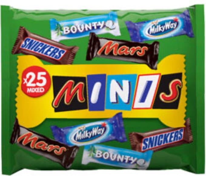 Mini's Chocolade - 25 Stuks - Snickers - Mars - Milkyway - Bounty - uitdeelzakjes