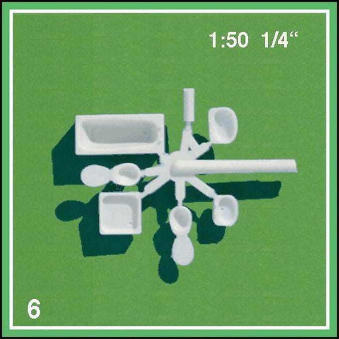 Schulcz Maquettebouw Sanitairset 1:50 wit 6-delig