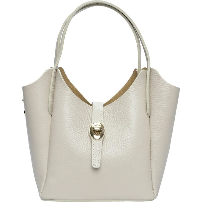 Isabella Rhea Beige Rundleer Tas