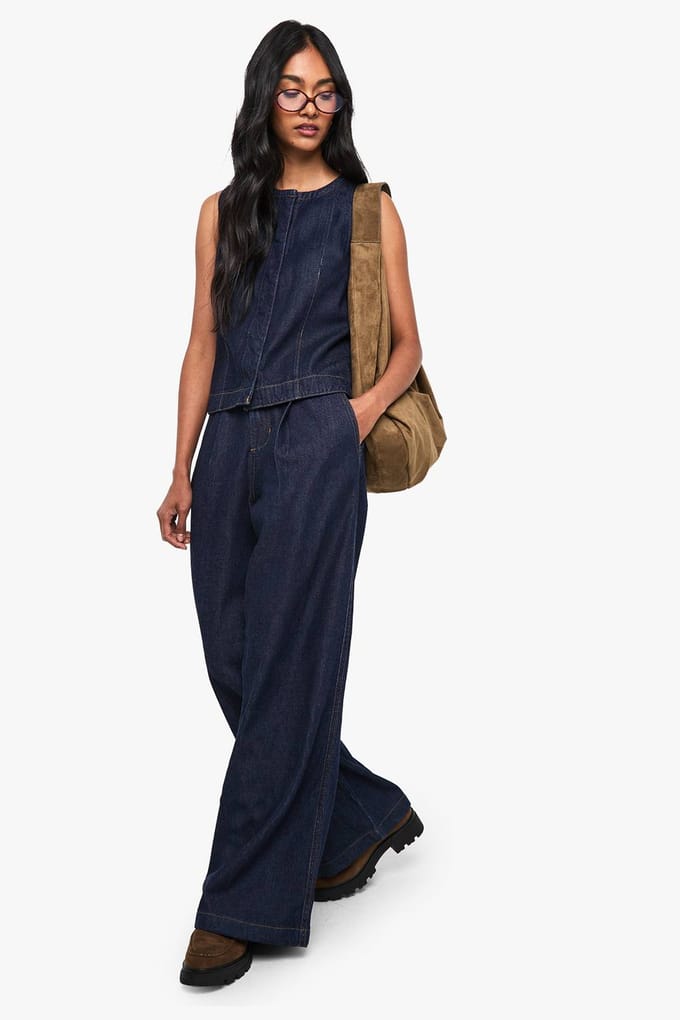 boohoo Dames Denim vest | Indigo | Maat: 8