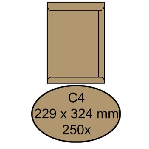 Envelop quantore akte c4 229x324mm bruinkraft 250 Stuks