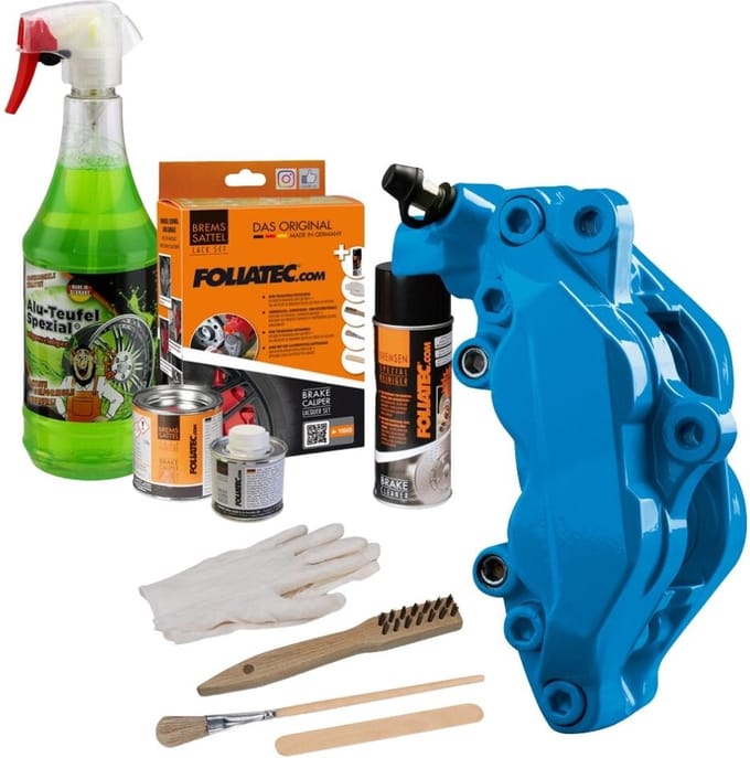Foliatec Remklauwlakset - GT blauw - 3 Componenten - Inclusief velgenreiniger