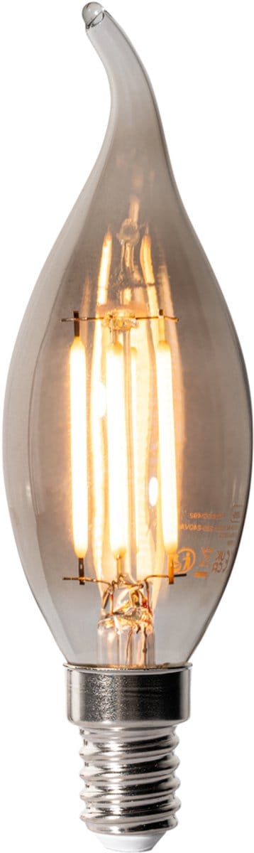 LUEDD E14 dimbare LED lamp BXS35 smoke 4W 300 lm 2200K