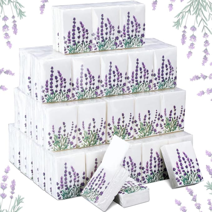 100 Pakjes Zakdoekjes Reisformaat Compacte 3-laags Tissues Bulkverpakking (Bloemenprint)