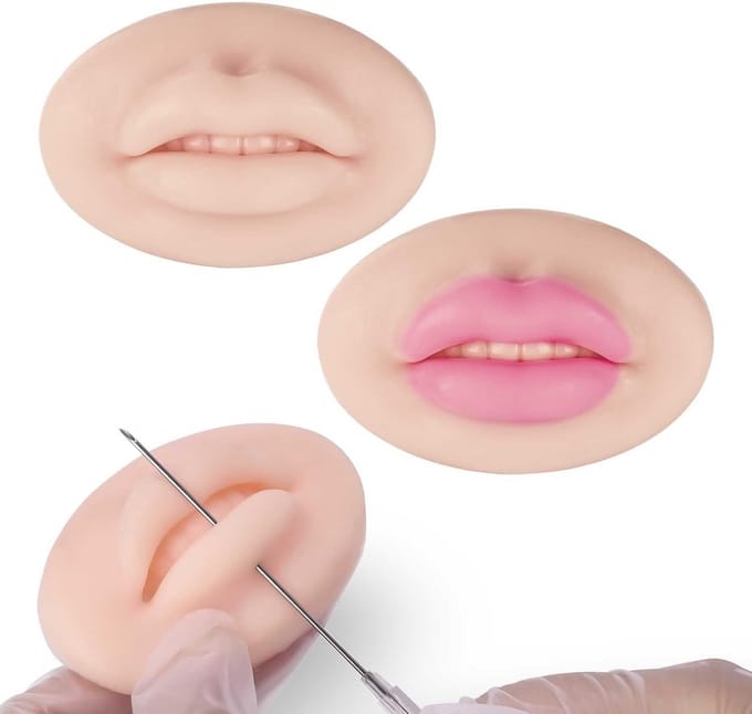 2x Silicium Oefenhuid voor Permanente Make-up Lippen - 3D Realistisch Tatoeëren