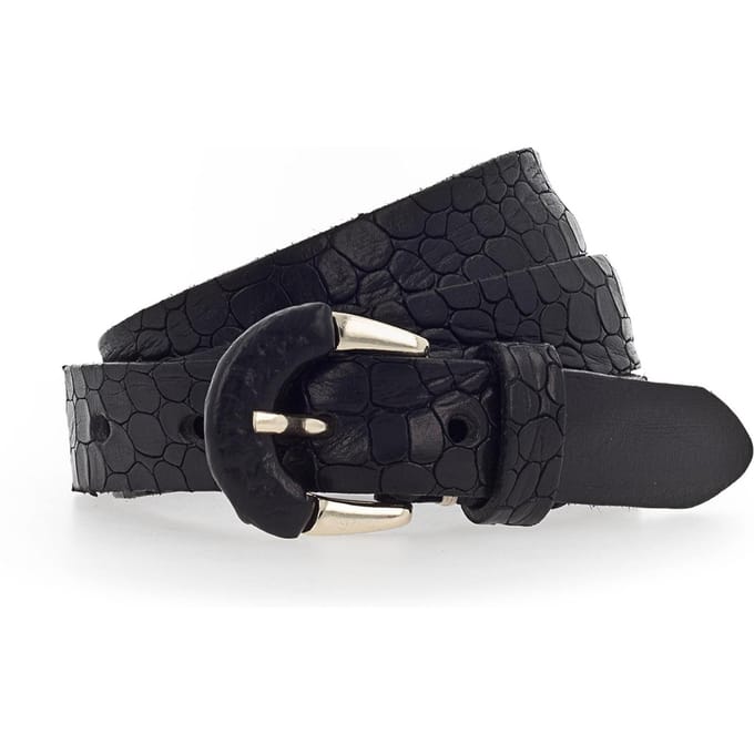 b.belt Leren Riem Charleen Belt W75 Black Zwart
