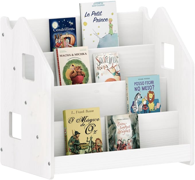 Montessori-boekenkast BRUNO van massief hout – wit