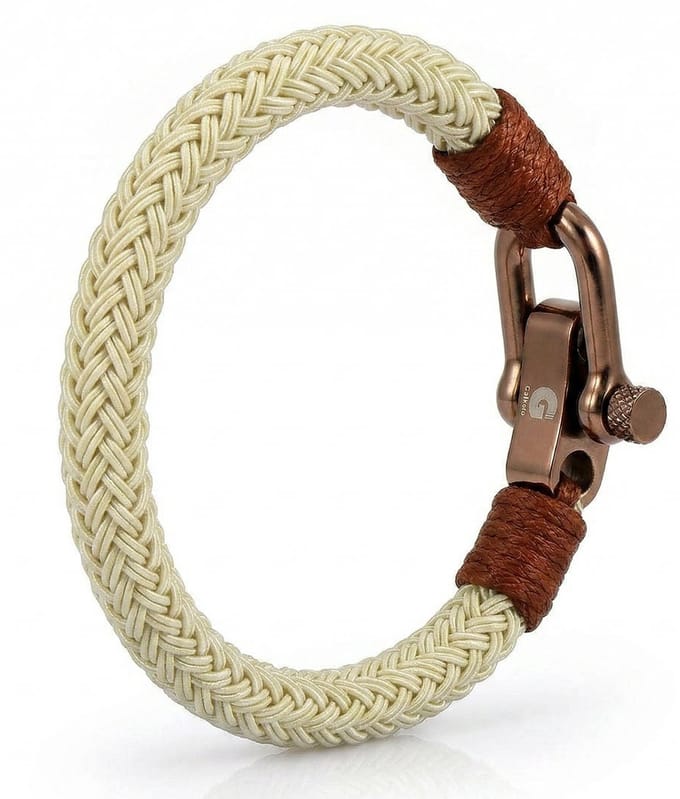 Heren Dames Armband Creme Textiel Nylon 22,5cm Galeara Design TOTO