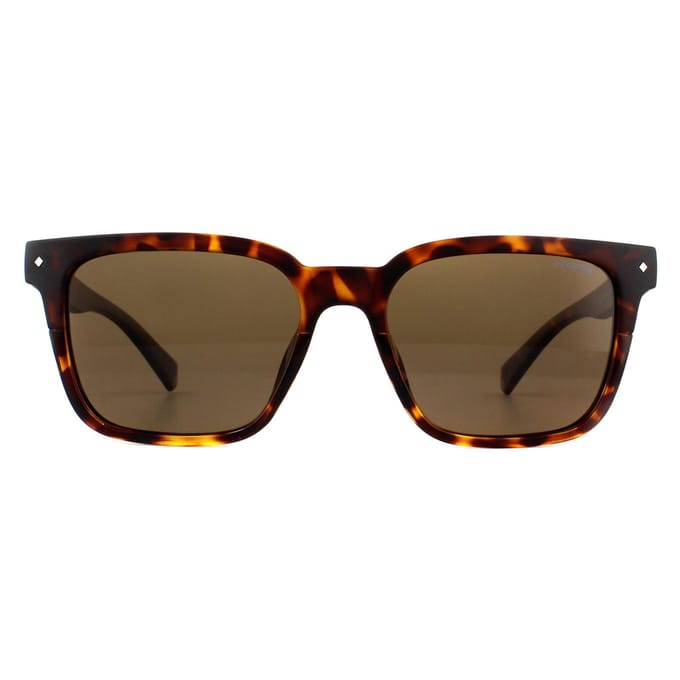 Polaroid Square unisex donkere Havana bronzen gepolariseerde zonnebril