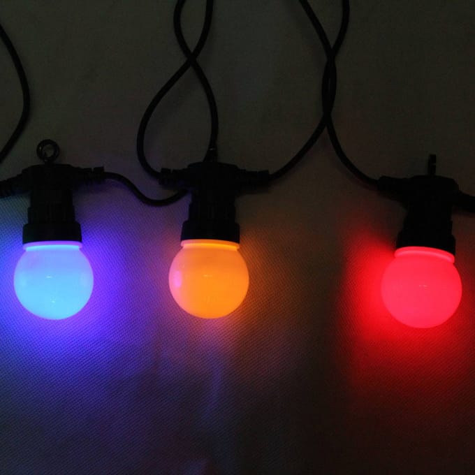 Globo LED lichtketting Nirvana, 20 lampjes, kleurrijk, IP44
