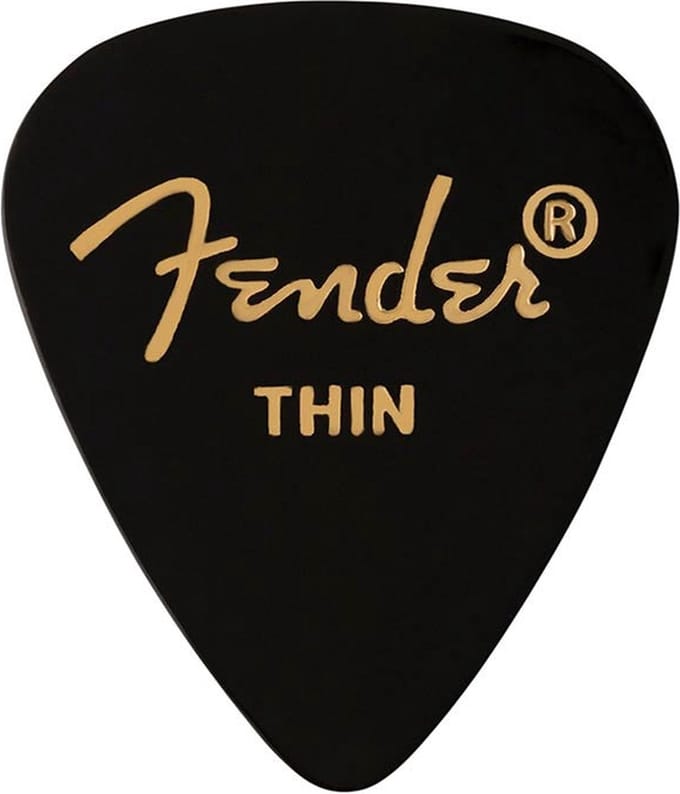 Fender 1980351706 351 Vorm Premium Picks Dun Zwart 12-Pack Celuloid