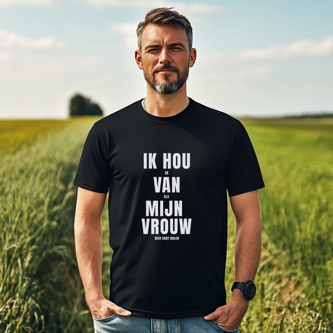 AGRIFANS® Ik Hou van Mijn Vrouw - Heren T-shirt - S