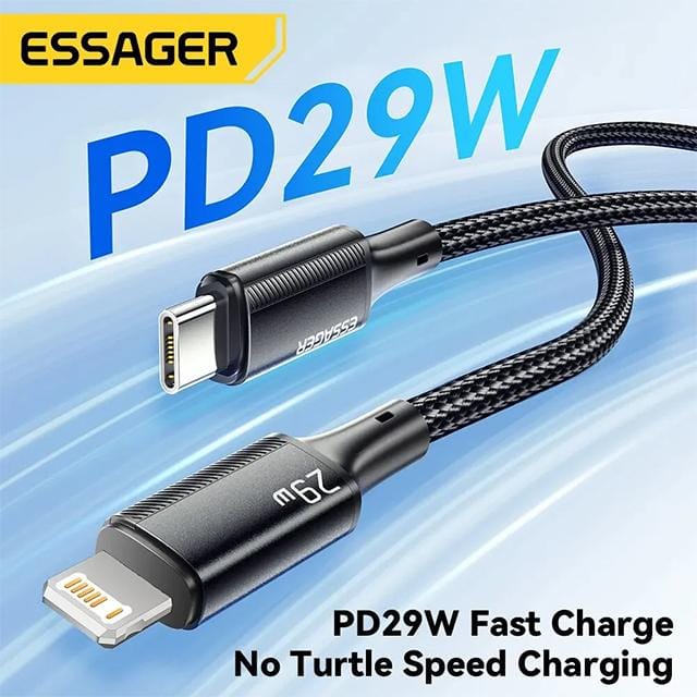 Essager USB-C kabel voor iPhone 14 13 12 11 Pro Max Xs Plus 29W snellaadkabel type C naar Lightning kabel voor iPad Macbook